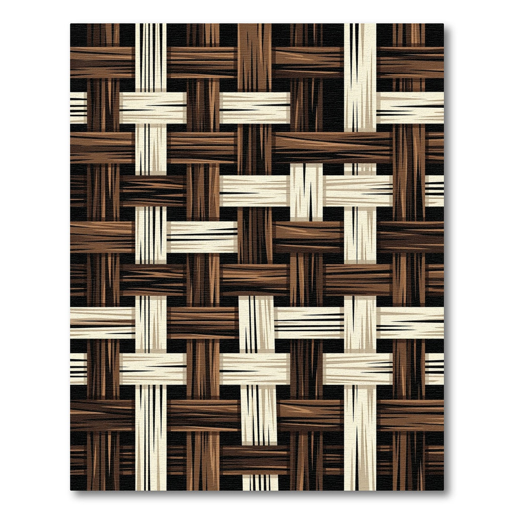 Woven Tan Brown Basketweave Texture Rug