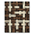 Woven Tan Brown Basketweave Texture Rug