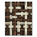 Woven Tan Brown Basketweave Texture Rug