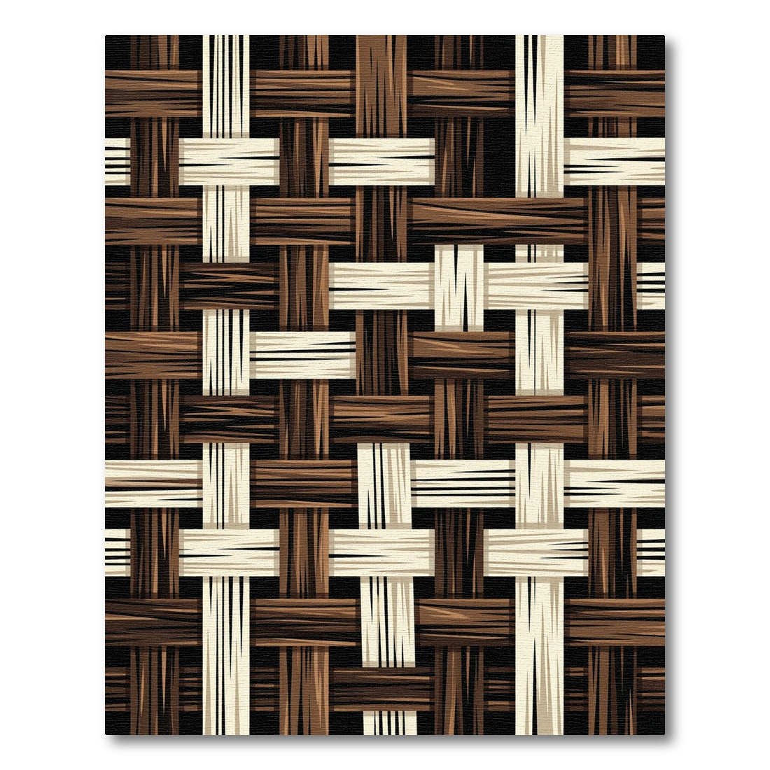 Woven Tan Brown Basketweave Texture Rug