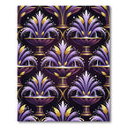 Grand Purple Gold Fountain Composition Rug
