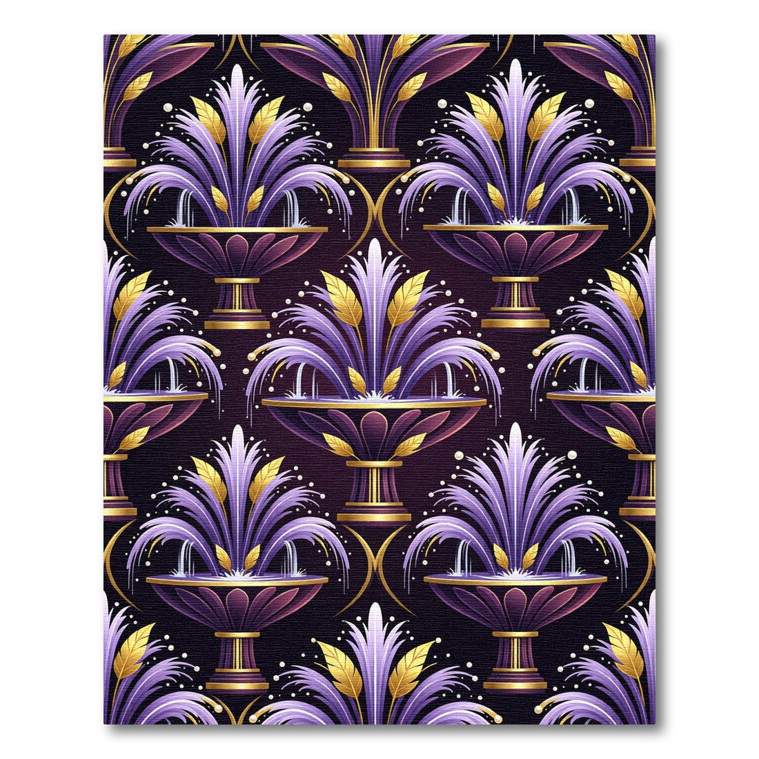 Grand Purple Gold Fountain Composition Rug