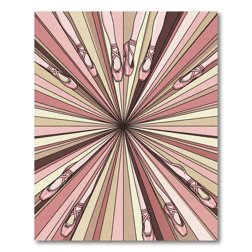 Pink Ballet Flats Radial Burst Rug