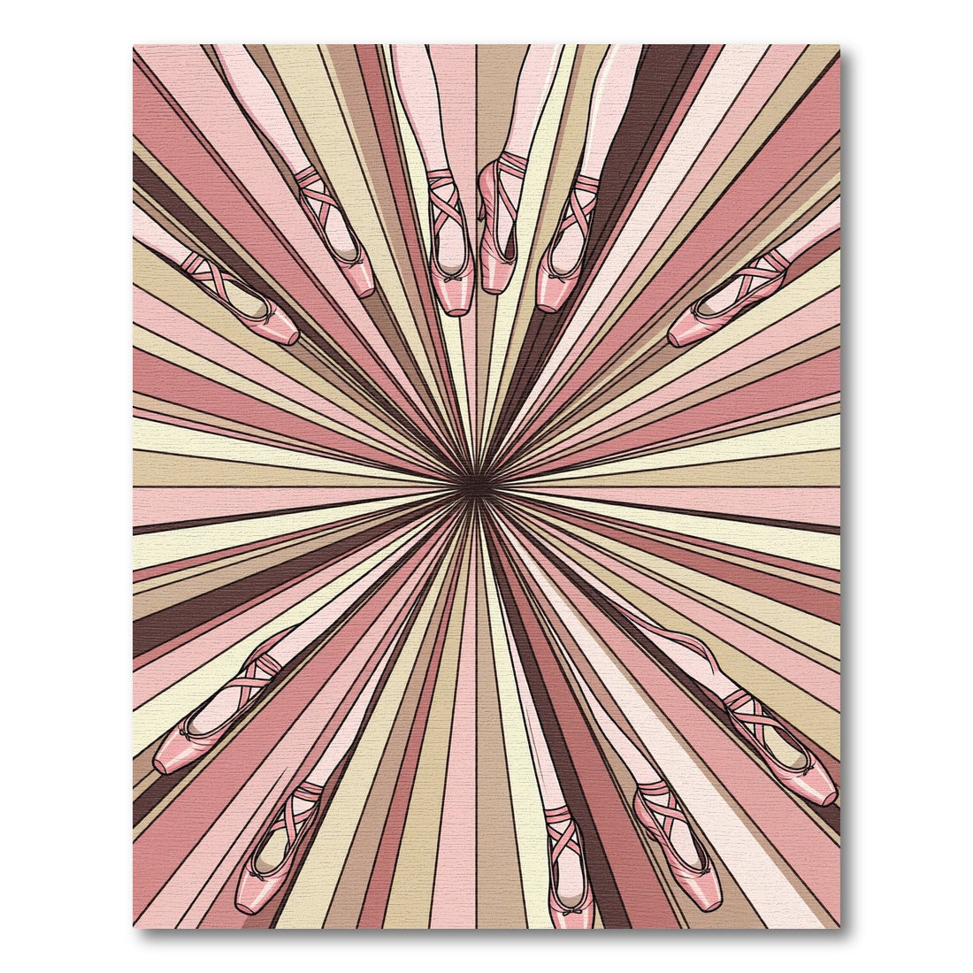 Pink Ballet Flats Radial Burst Rug