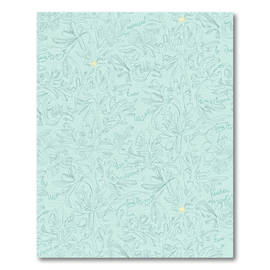 Seafoam Script Floral Whimsical Rug