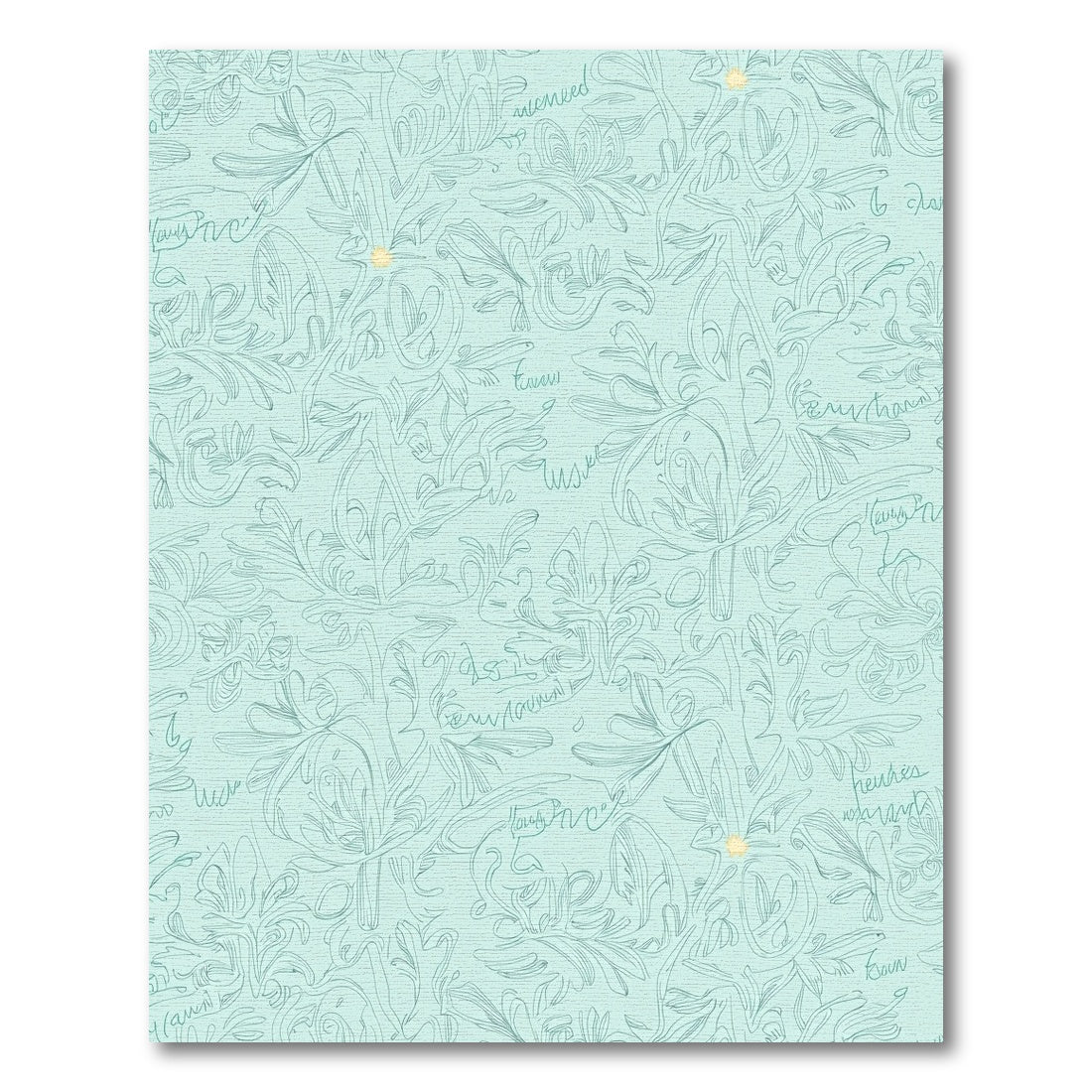 Seafoam Script Floral Whimsical Rug