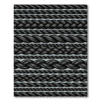 Black Twisted Braided Rope Rows Rug