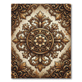 Ornate Antique Gold Filigree Medallion Rug