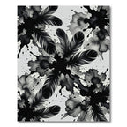 Monochrome Ink Splash Feather Accent Rug