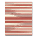 Salmon Modern Wavy Stripe Rug