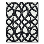 Elegant Black Intertwined Charcoal Scroll Rug