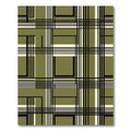 Olive Green Grid Plaid Geometric Rug
