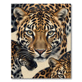 Golden Leopard Spotted Realistic Portrait Rug