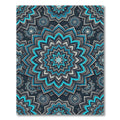 Radiant Teal and Charcoal Floral Medallion Rug