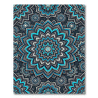 Radiant Teal and Charcoal Floral Medallion Rug