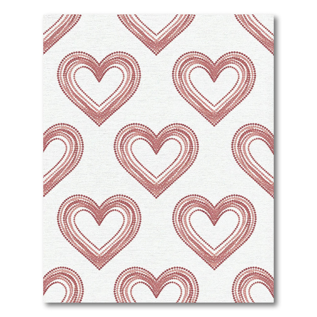 Rosy Dotted Heart Arrangement Rug