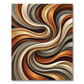 Abstract Golden Brown Flowing Wave Rug