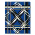 Deep Blue Intersecting Geometric Lines Rug