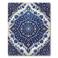 Elegant Cobalt Floral Bloom Medallion Rug