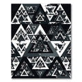 Monochrome Abstract Geometric Triangle Imbrication Rug