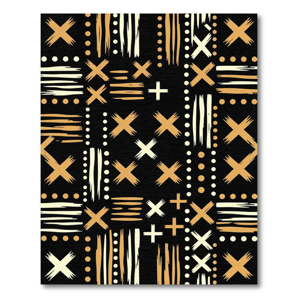 Rustic Gold and Cream Strokes Rug