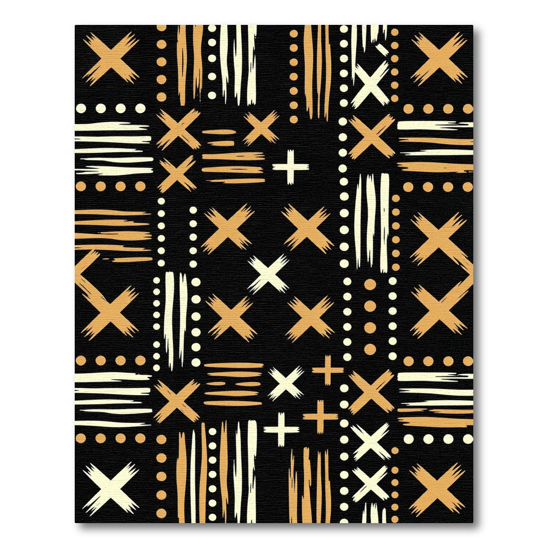 Rustic Gold and Cream Strokes Rug