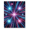 Neon Radiant Star Burst Abstract Rug