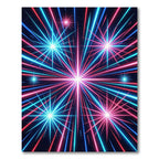 Neon Radiant Star Burst Abstract Rug