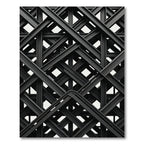 Dark Gray Interlocking Geometric Structure Rug