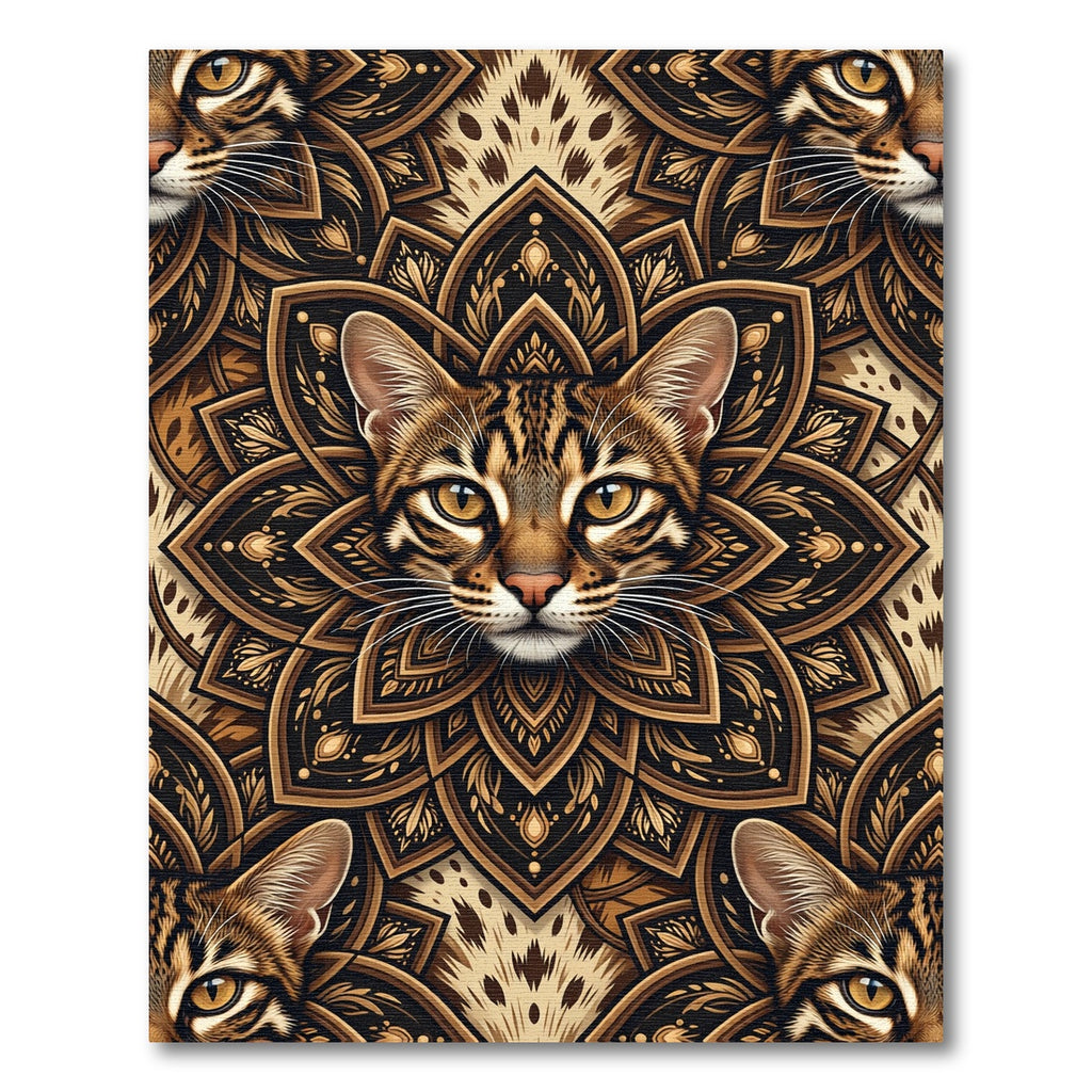 Golden Feline Mandala Harmony Rug