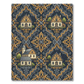 Yellow Village Crested Frame Rug