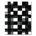Bold Black and White Plaid Grid Rug