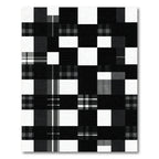 Bold Black and White Plaid Grid Rug