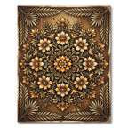 Golden Auburn Floral Medallion Rug