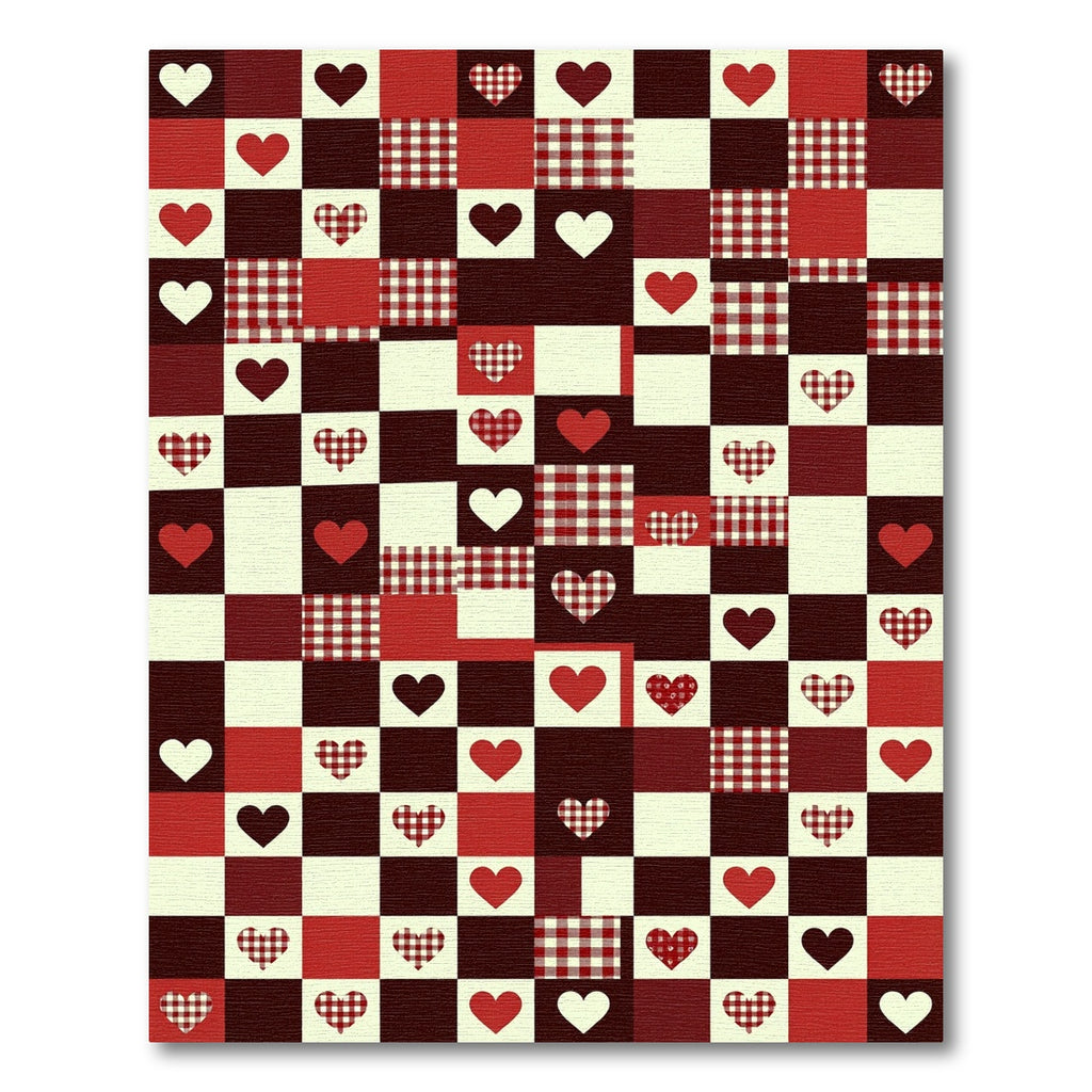 Red White Buffalo Check Heart Checkerboard Rug