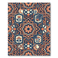 Celestial Blue and Peach Floral Medallion Rug
