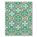 Sage Shamrock Four Leaf Clover Lattice Rug