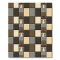 Earthy Mushroom Tiled Rectangles Rug