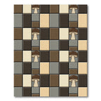 Earthy Mushroom Tiled Rectangles Rug