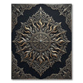 Ornate Metallic Gold Sunburst Medallion Rug