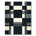 Dark Gray Cream Plaid Geometric Checks Rug