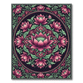 Elegant Pink Lotus Floral Medallion Rug