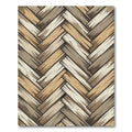 Neutral Herringbone Earth Tone Planks Rug