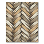 Neutral Herringbone Earth Tone Planks Rug