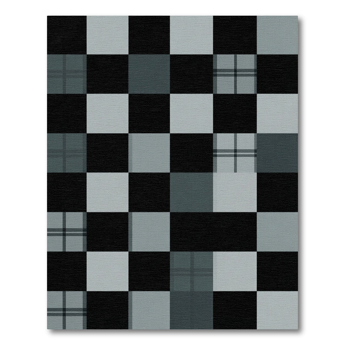 Monochrome Plaid Checkered Geometric Area Rug