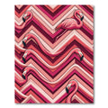 Vibrant Pink Flamingo Geometric Chevron Rug