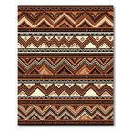 Earthy Terracotta Geometric Chevron Rug