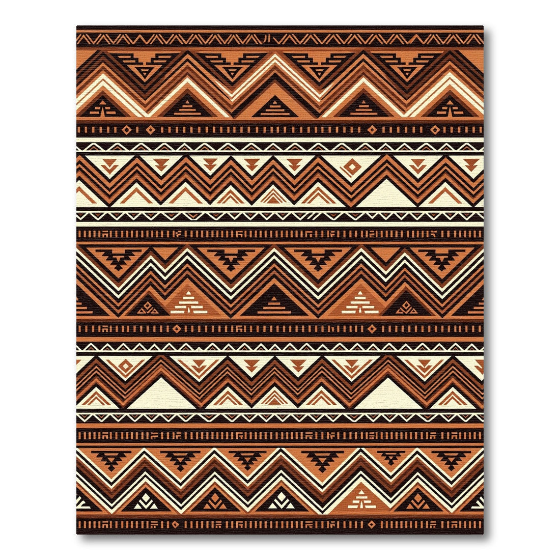 Earthy Terracotta Geometric Chevron Rug