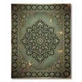 Symmetrical Sage Gold Ornate Medallion Rug