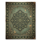Symmetrical Sage Gold Ornate Medallion Rug